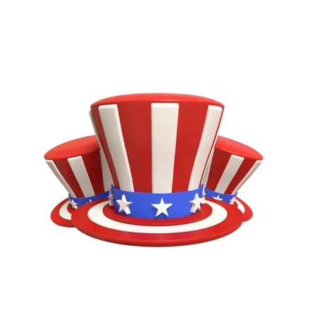 Add A Touch Of Patriotic Fervor To Your 4th Of July Celebrations With Our Captivating 3 D Illustration Assets Showcasing USA Flag Hats 3D Icon