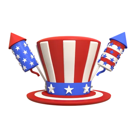Complete Your 4th Of July Celebration Ensemble With Our Stunning 3 D Illustration Of A Hat Thats Perfectly Suited For The Occasion 3D Icon