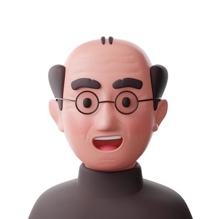 Uncle Small Brain Glasses 3D Icon