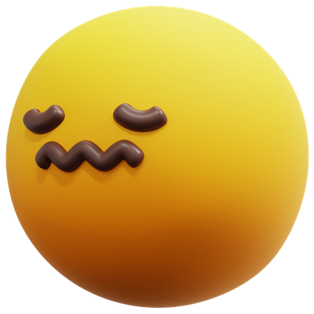 Uncomfortable Face Emoji  3D Icon