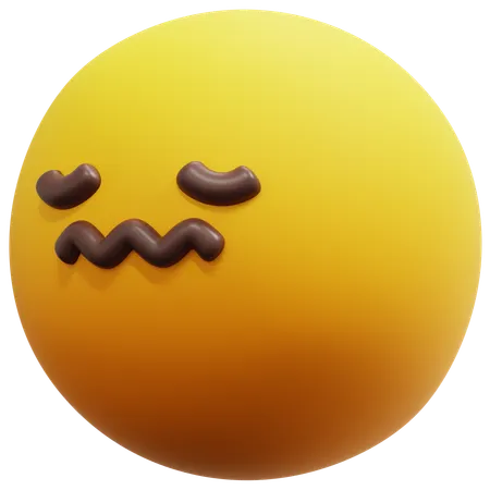 Uncomfortable Face Emoji  3D Icon
