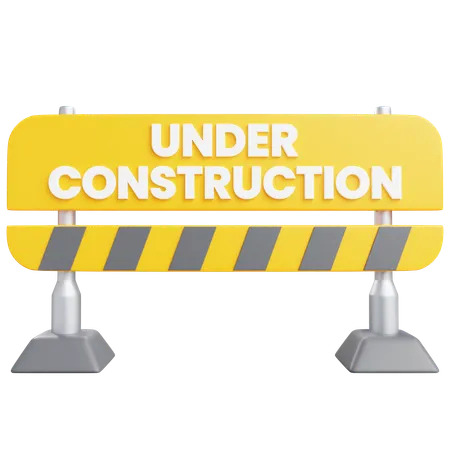 3 D Under Construction With Isolated Background 3D Icon
