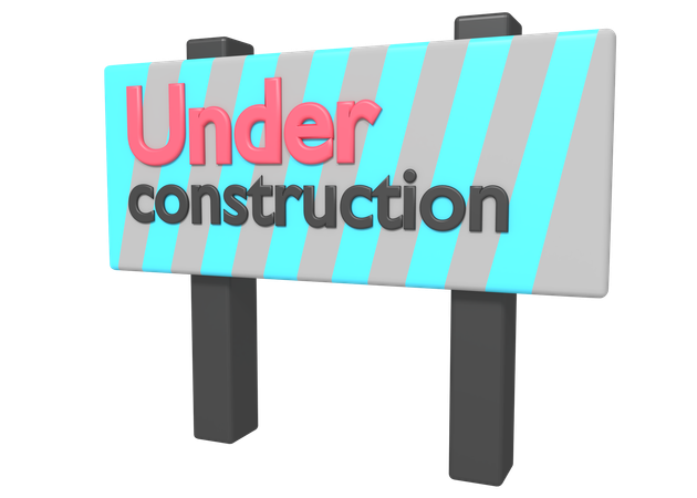 Under construction board  3D Icon