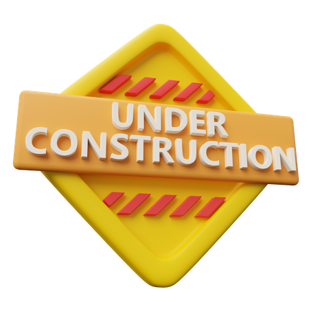 Under Construction Board 3D Icon
