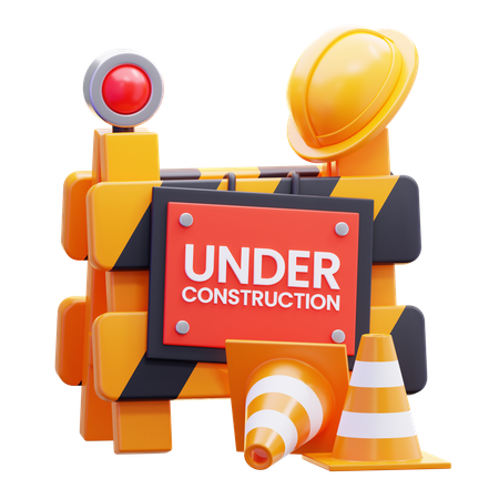 Under Construction Sign  3D Icon