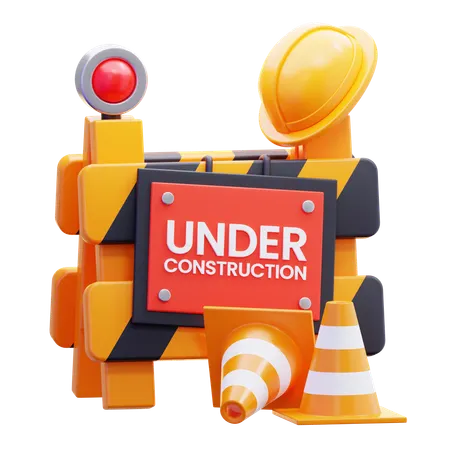 Under Construction Sign  3D Icon