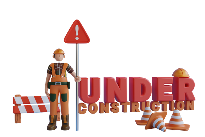 Under Construction Sign  3D Icon