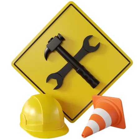 Under Construction Sign  3D Illustration