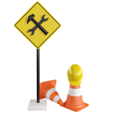 Under Construction Sign  3D Illustration