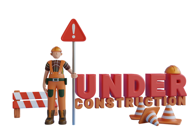 Under Construction Sign  3D Illustration