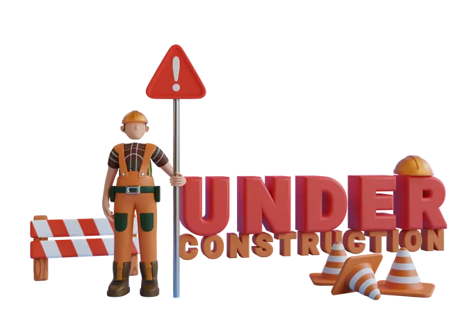 Under Construction Sign  3D Illustration