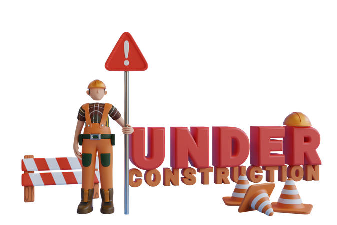 Under Construction Sign 3D Illustration