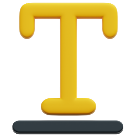 Underline T  3D Icon