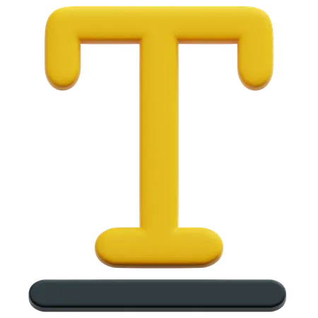 Underline T  3D Icon