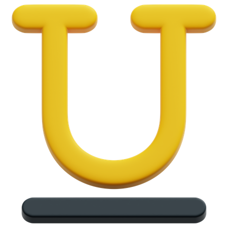 Underline U  3D Icon