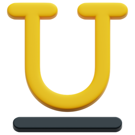 Underline U  3D Icon