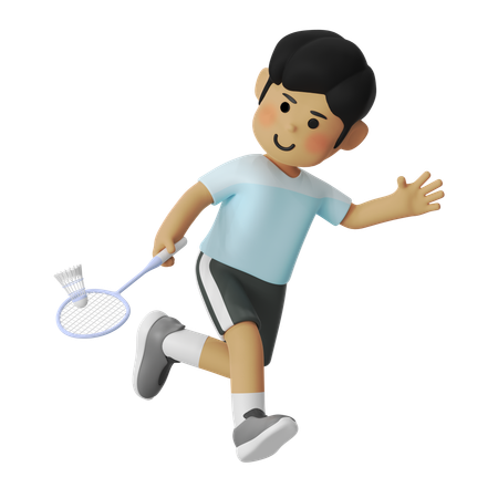 Underswing Badminton Boy  3D Icon