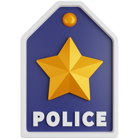 Grade de police une étoile  3D Icon