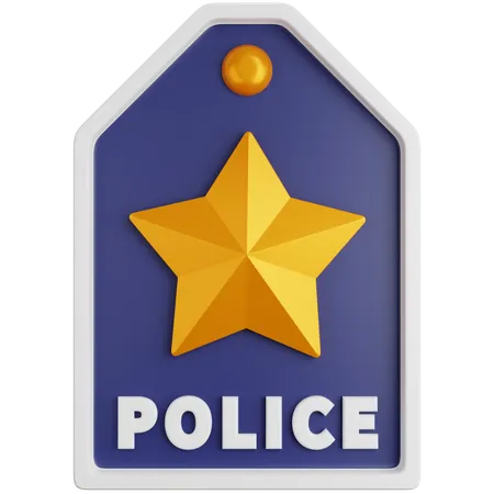 Grade de police une étoile  3D Icon