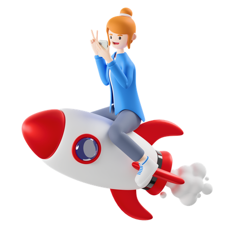 Une femme a lancé une nouvelle entreprise  3D Icon