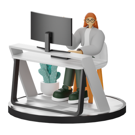 Une femme dit bonjour  3D Icon