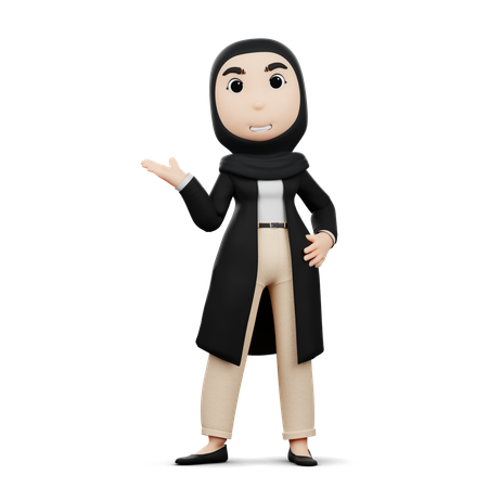 Une femme islamique salue l’Aïd  3D Icon