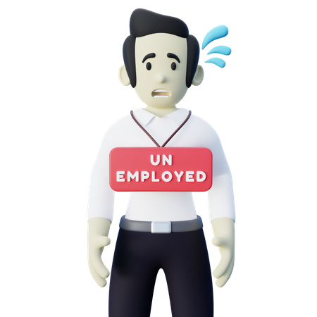 Unemployed Man  3D Icon