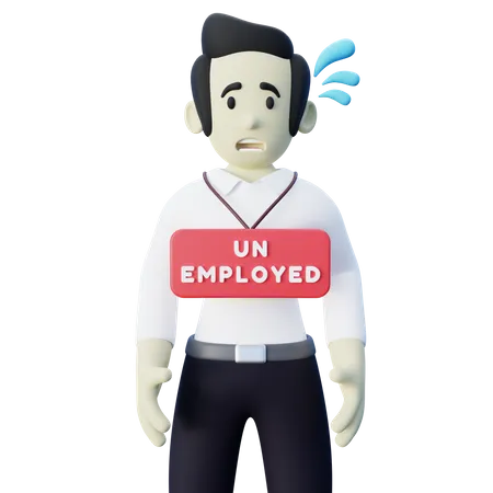 Unemployed Man  3D Illustration