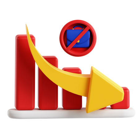 Unemployment Rate Report  3D Icon