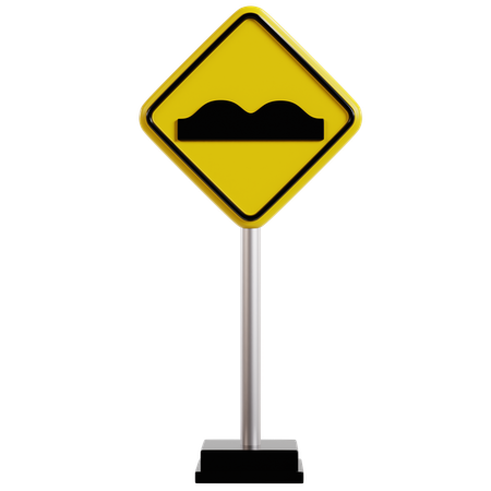 Uneven Road Traffic Sign  3D Icon