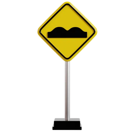 Uneven Road Traffic Sign  3D Icon