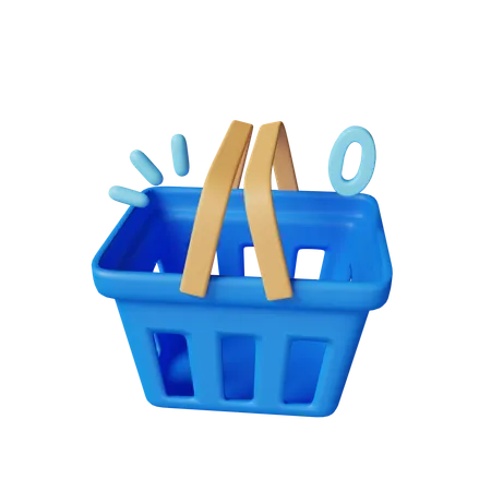 Unfilled Shopping Cart  3D Icon