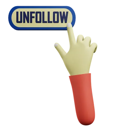 Unfollow Click  3D Icon