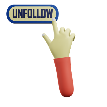 Unfollow Click  3D Icon