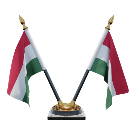 Ungarn Doppelter (V) Tischflaggenständer  3D Icon