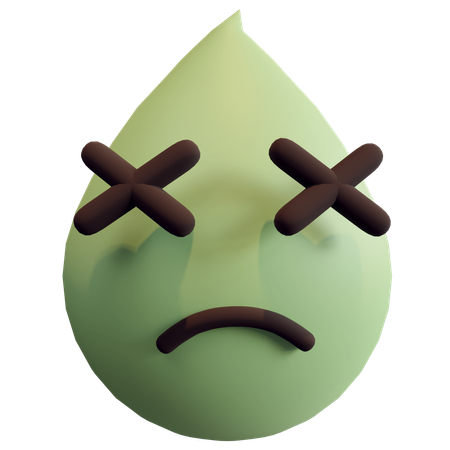 Unhappy Droplet 3D Icon