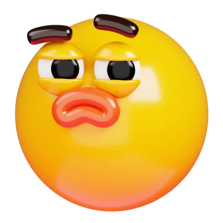 Unhappy Emoji  3D Icon