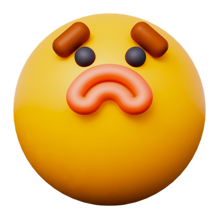 불행한 이모티콘  3D Icon