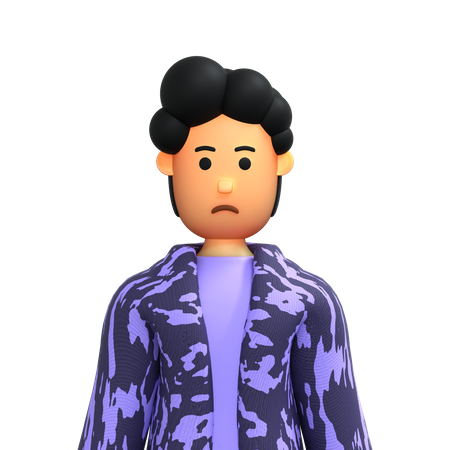 Unhappy Man 3D Illustration