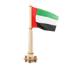 uni arab emirates flag 3d logo