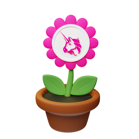 Uni Crypto Plant Pot  3D Icon