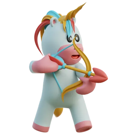 Unicorn Arrow  3D Illustration