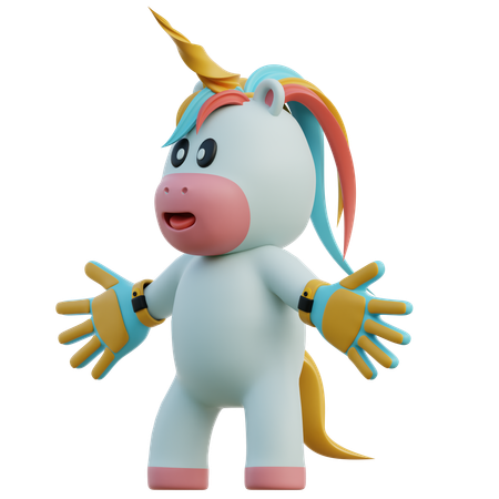 Unicorn as a Goalkeeper  3D Illustration