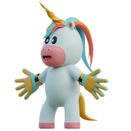 Unicorn as a Goalkeeper  3D Illustration
