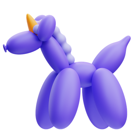 Unicorn Balloon  3D Icon