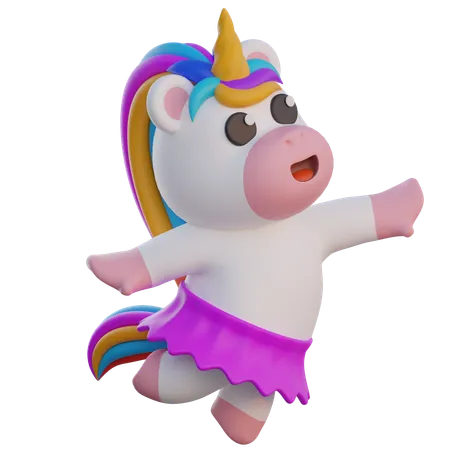 Unicorn do Ballet Dancing  3D Illustration