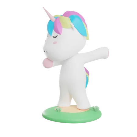 Unicorn Funny Pose  3D Illustration