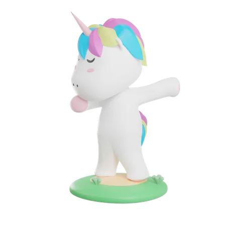 Unicorn Funny Pose 3D Illustration