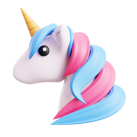Unicorn Head  3D Icon