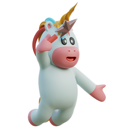 Unicorn Magic Wand  3D Illustration